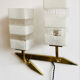Vintage wall light in brass and glass from the 1960s.