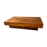 Table basse vintage en loupe de noyer