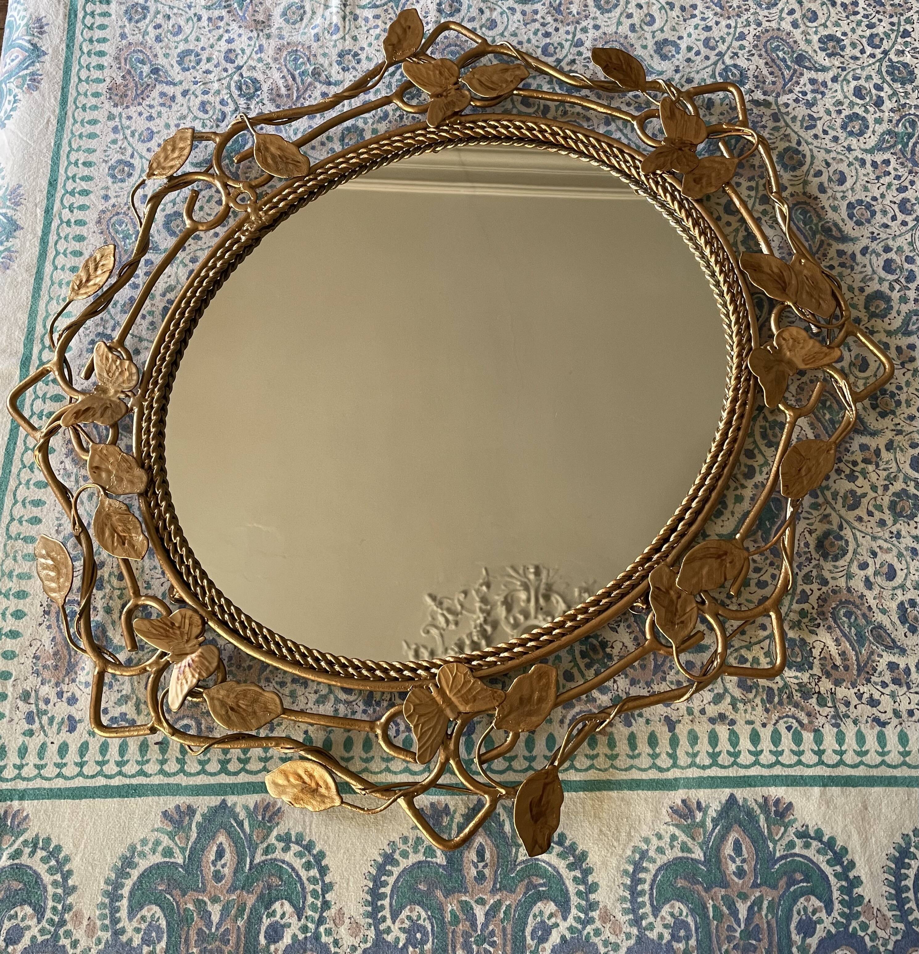 Golden metal mirror