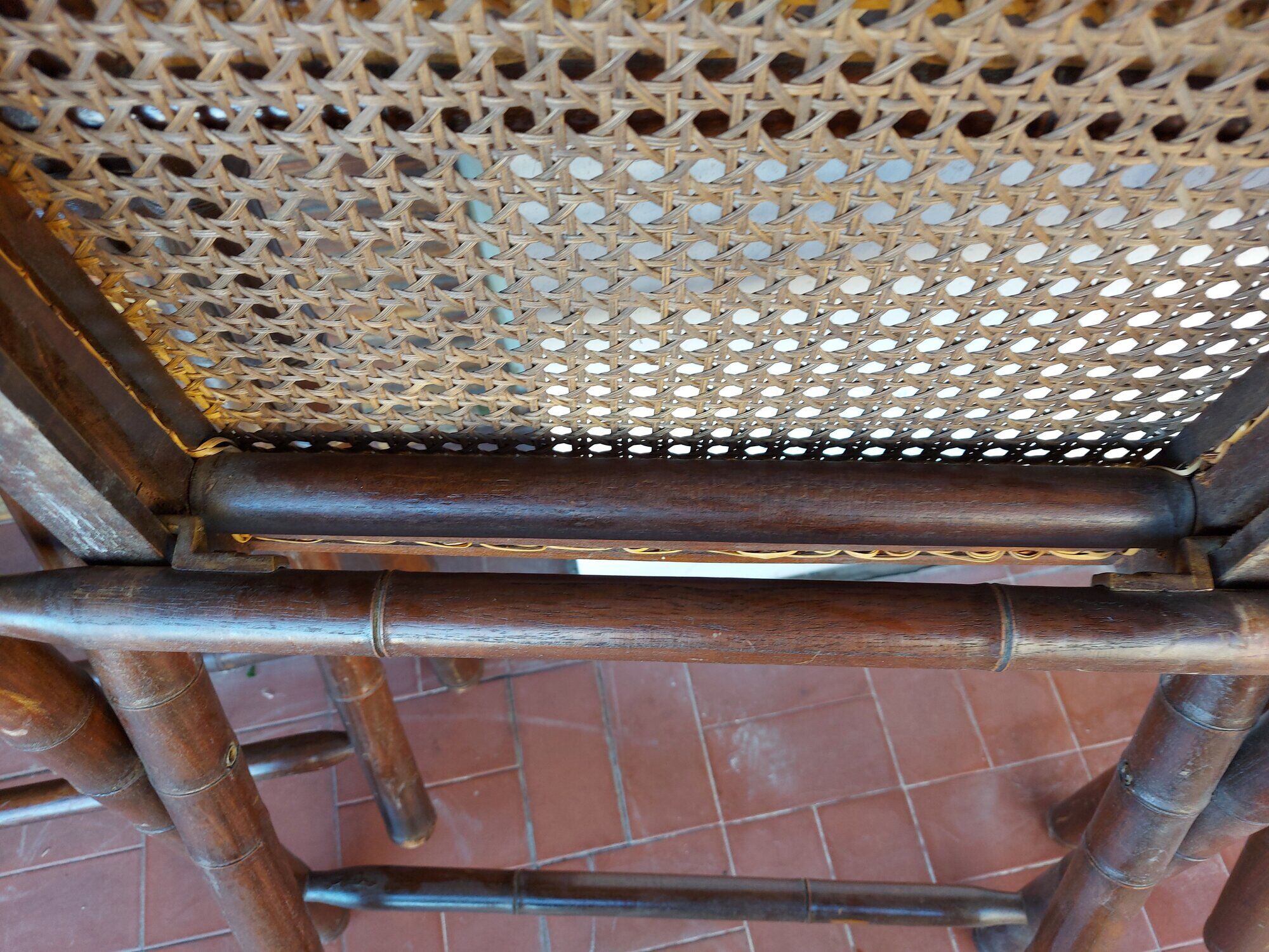 Set of 4 folding chairs old colonial style