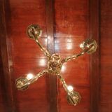 Bronze chandelier 4 arms vintage 1970