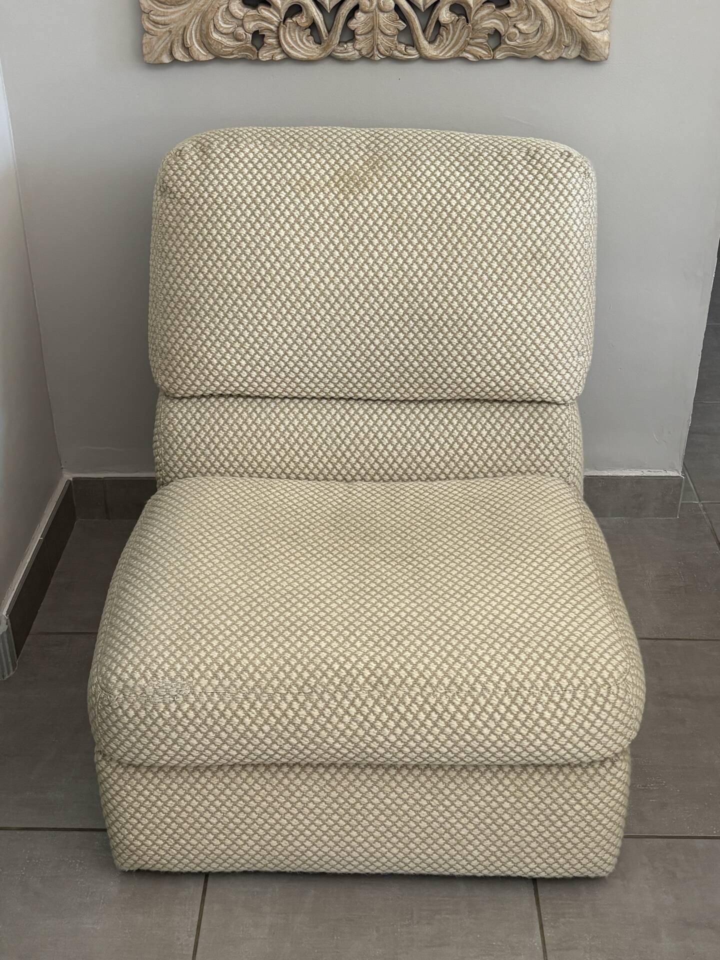 Wool fabric armchair