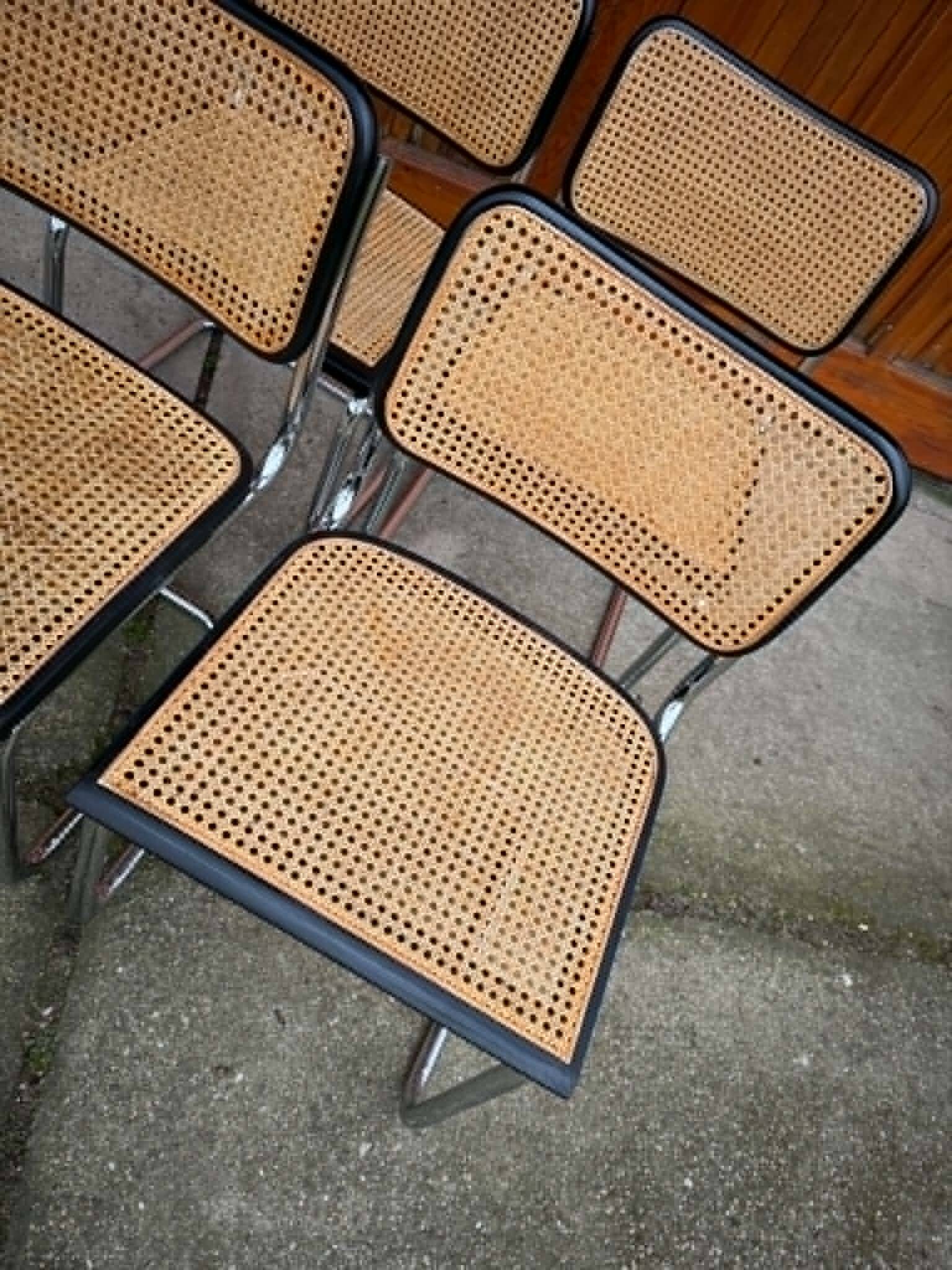 Cesca chair Marcel Breuer B32 modern Italian mid-century, set of 4 from the 70s.