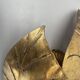 Golden metal "monstera" leaf wall light sconce, france, 1970s