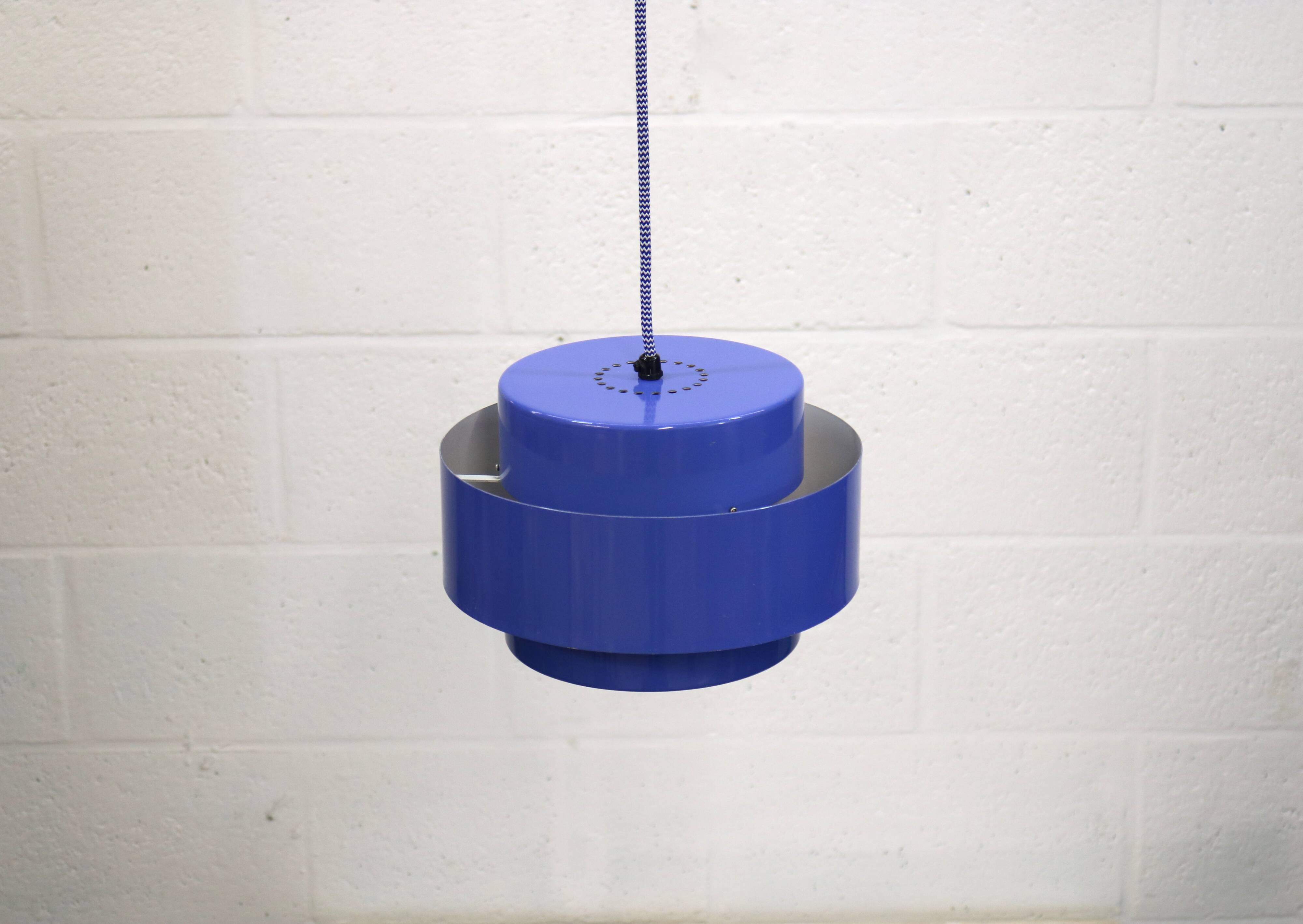 Iconic blue Jo Hammerborg vintage lamp | Fog & Morup | Model Juno