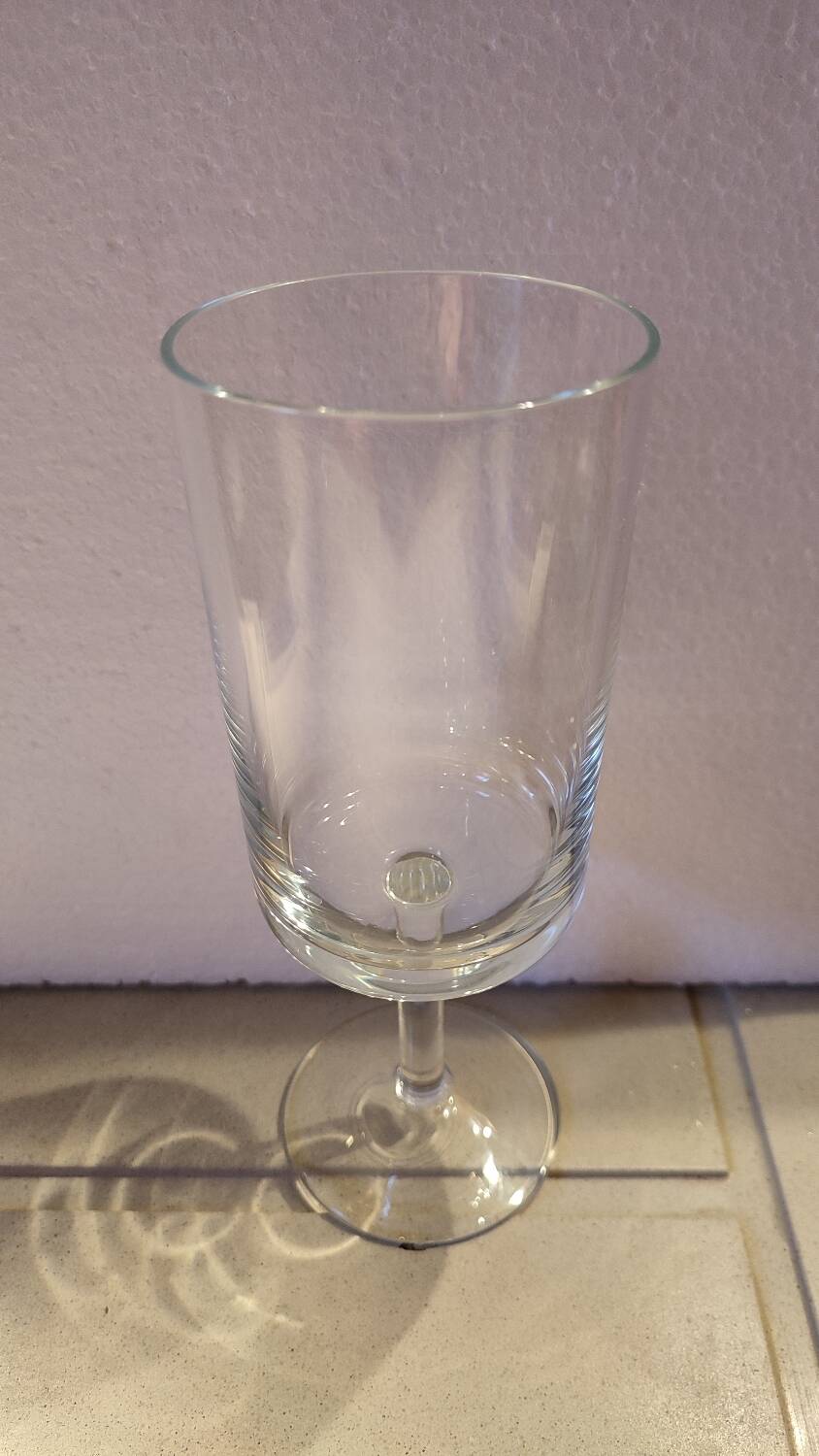 10 old cylindrical crystal glasses
