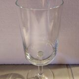 10 old cylindrical crystal glasses