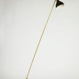 Lampadaire en tôle perforée et laiton doré, années 1960