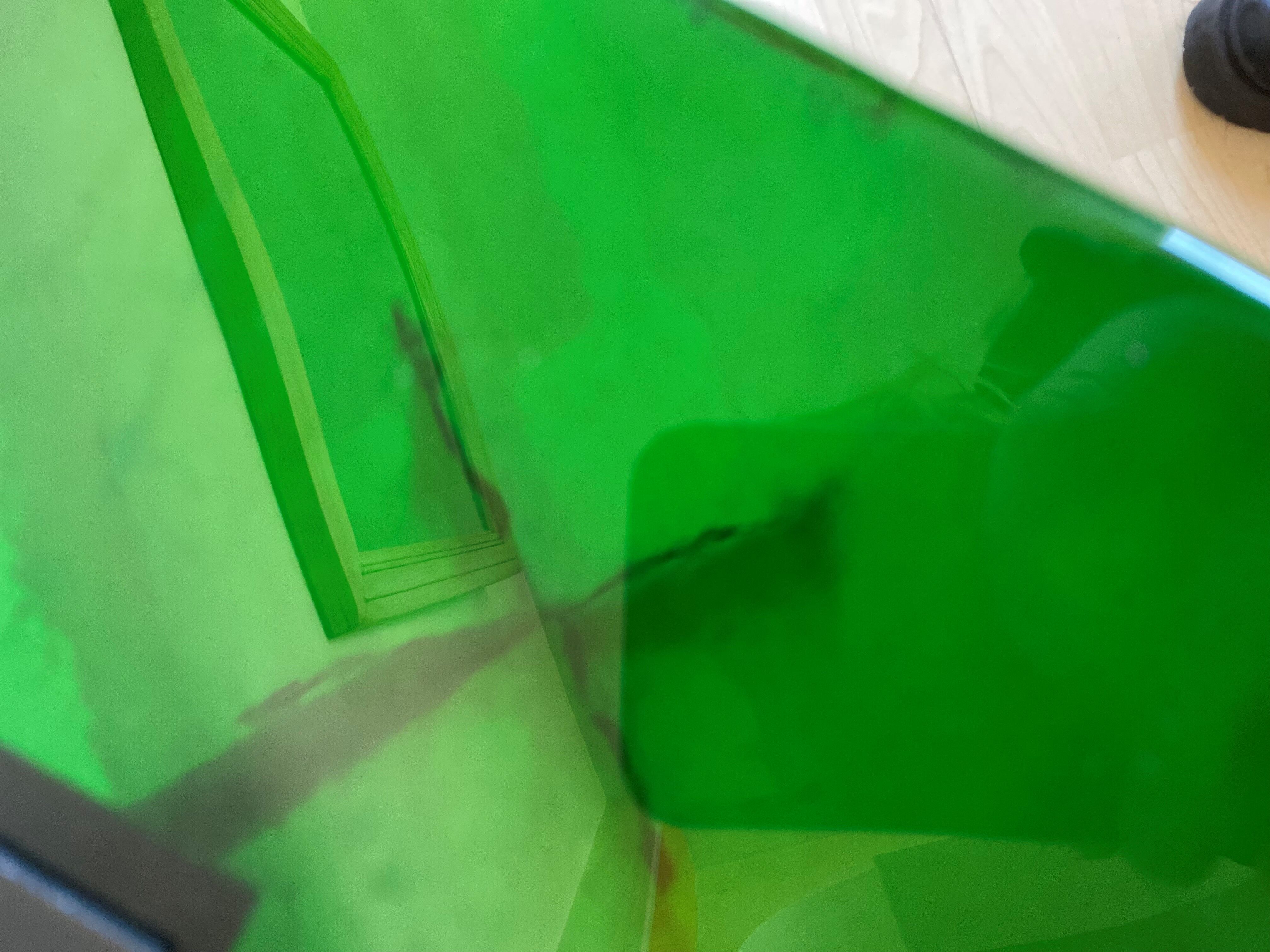 Vintage handcrafted glass side table