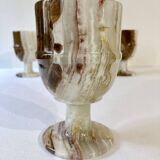 6 footed glasses in alabaster
