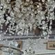8-bulb string chandelier with crystal drops
