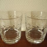 6 Lorraine crystal whiskey glasses vintage French crystal glasses service