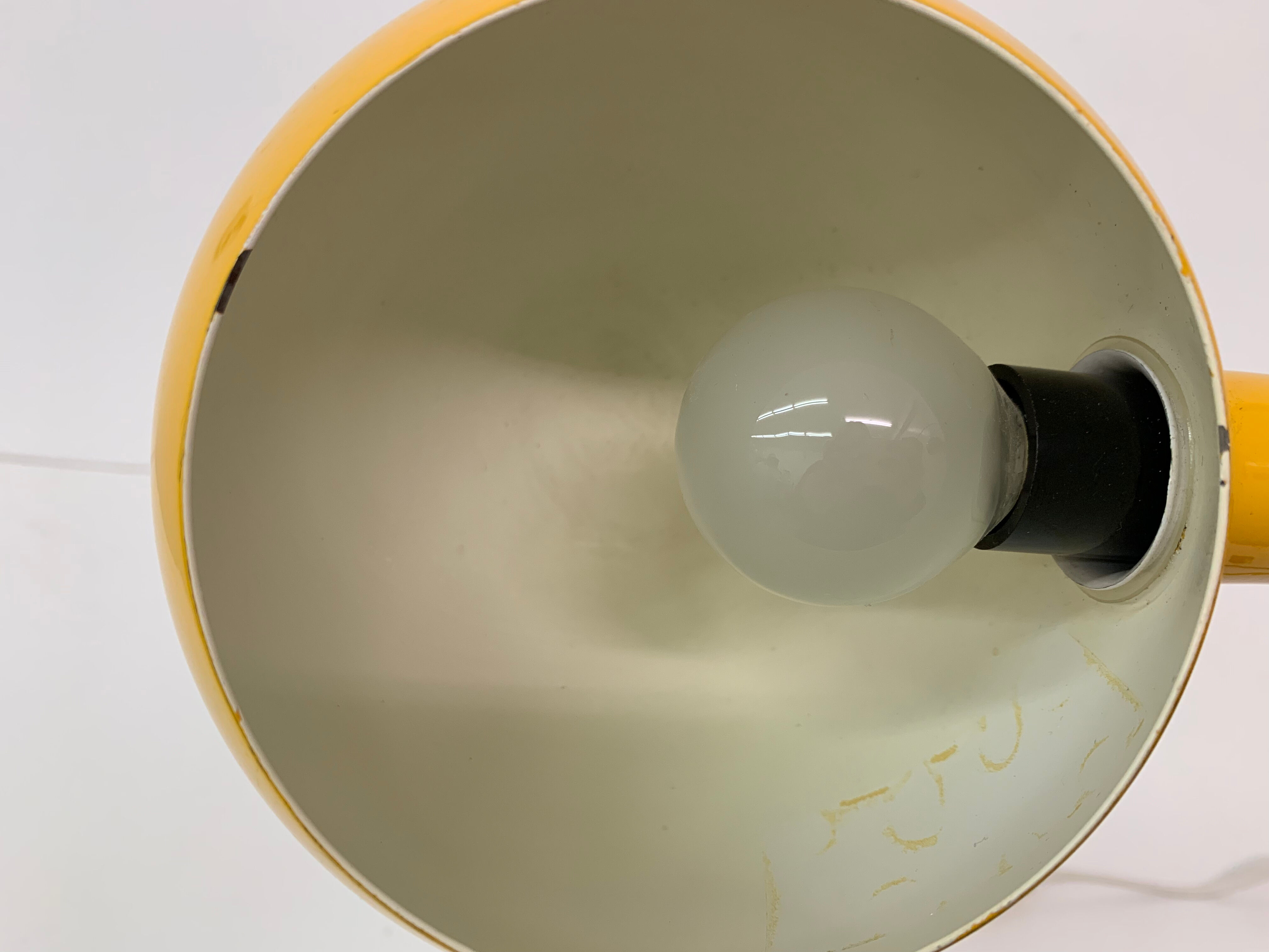 Mid-century design yellow tubular table lamp, 1970’s