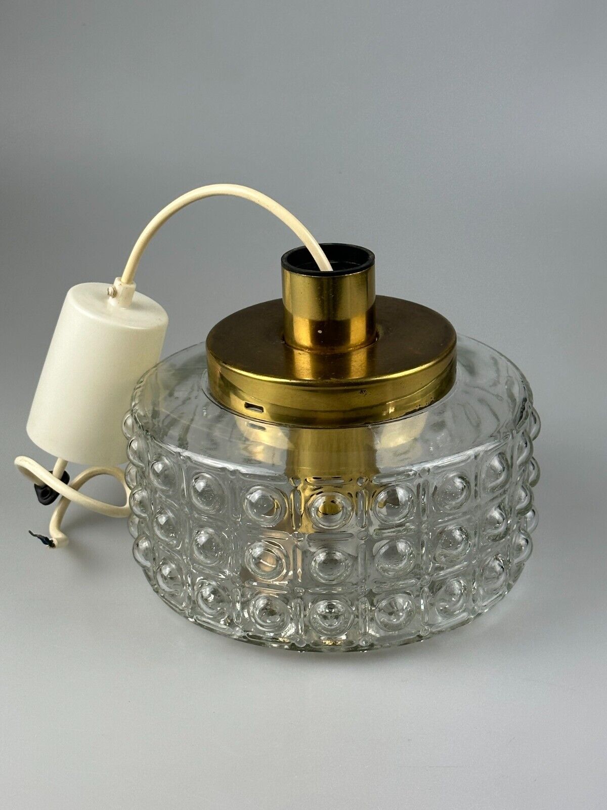 60s 70s VEB hanging lamp ceiling lamp bubble brass glass space age design