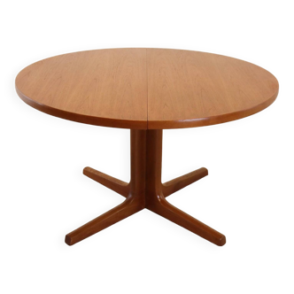 Ronde deense 2x verlengbare teak eettafel  'sibberup'