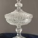 Diamond tip candy dish/sweetheart on crystal base, 1970