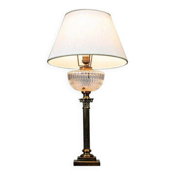 Vintage Prewar Table Lamp with Light Shade, 1930s