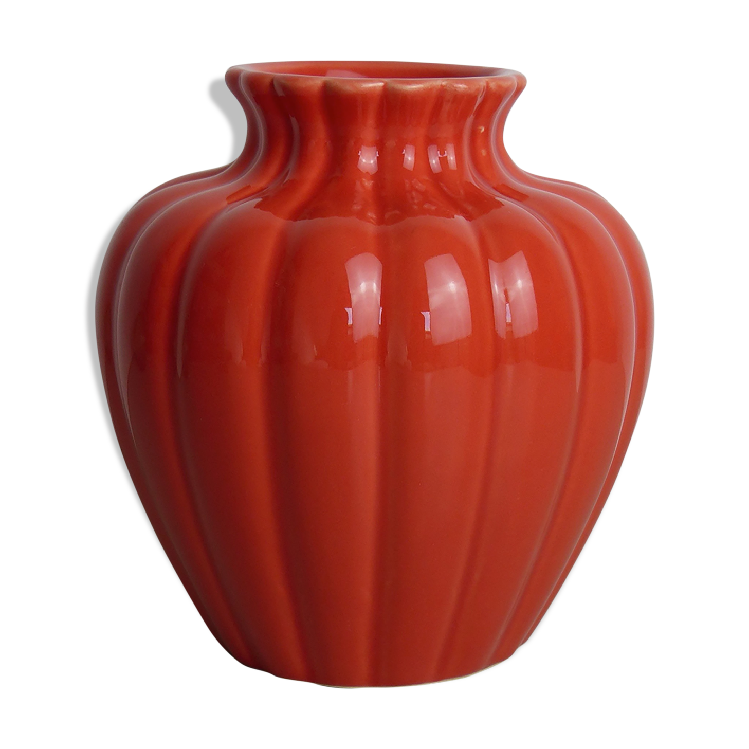 Vase en céramique orange