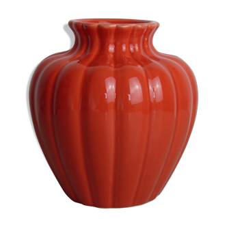 Orange ceramic vase