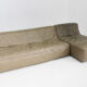 Vintage modular green leather sofa by Verzelloni Italy 1990s