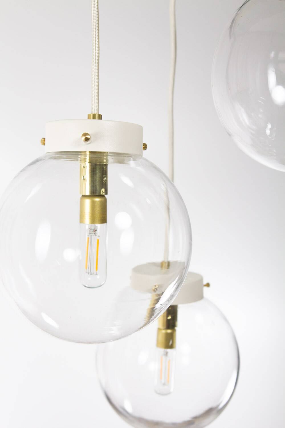 Lidija * yugochic pendant chandelier * mcm hanging light * mini vintage cascade * retro glass * gold