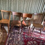 Set 4 vintage mismatched bistro chairs 50