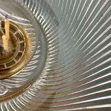 Vintage molded ribbed glass lampshade pendant light - tableware collection -