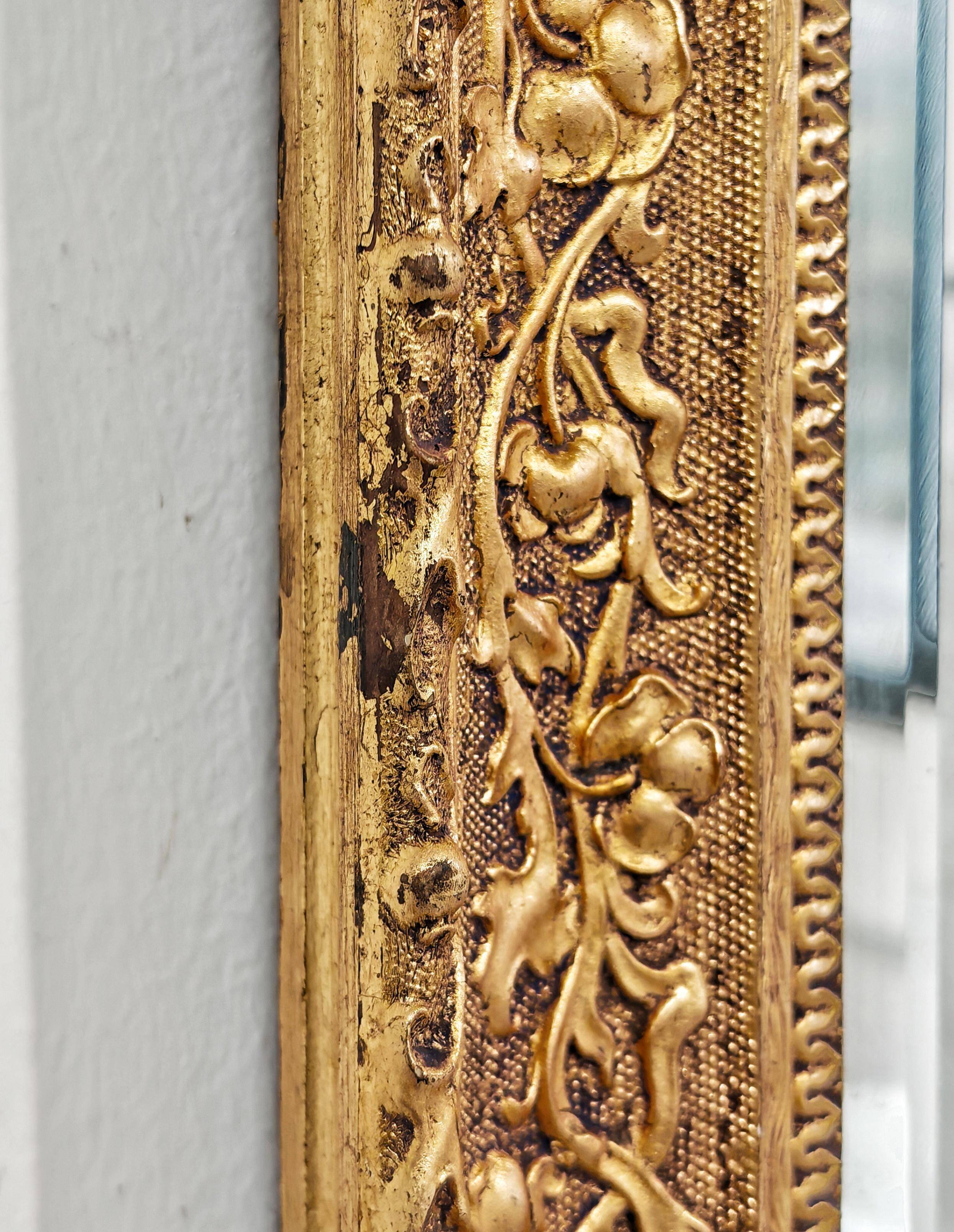 Miroir ancien en bois doré, style néoclassique, 19ème siècle