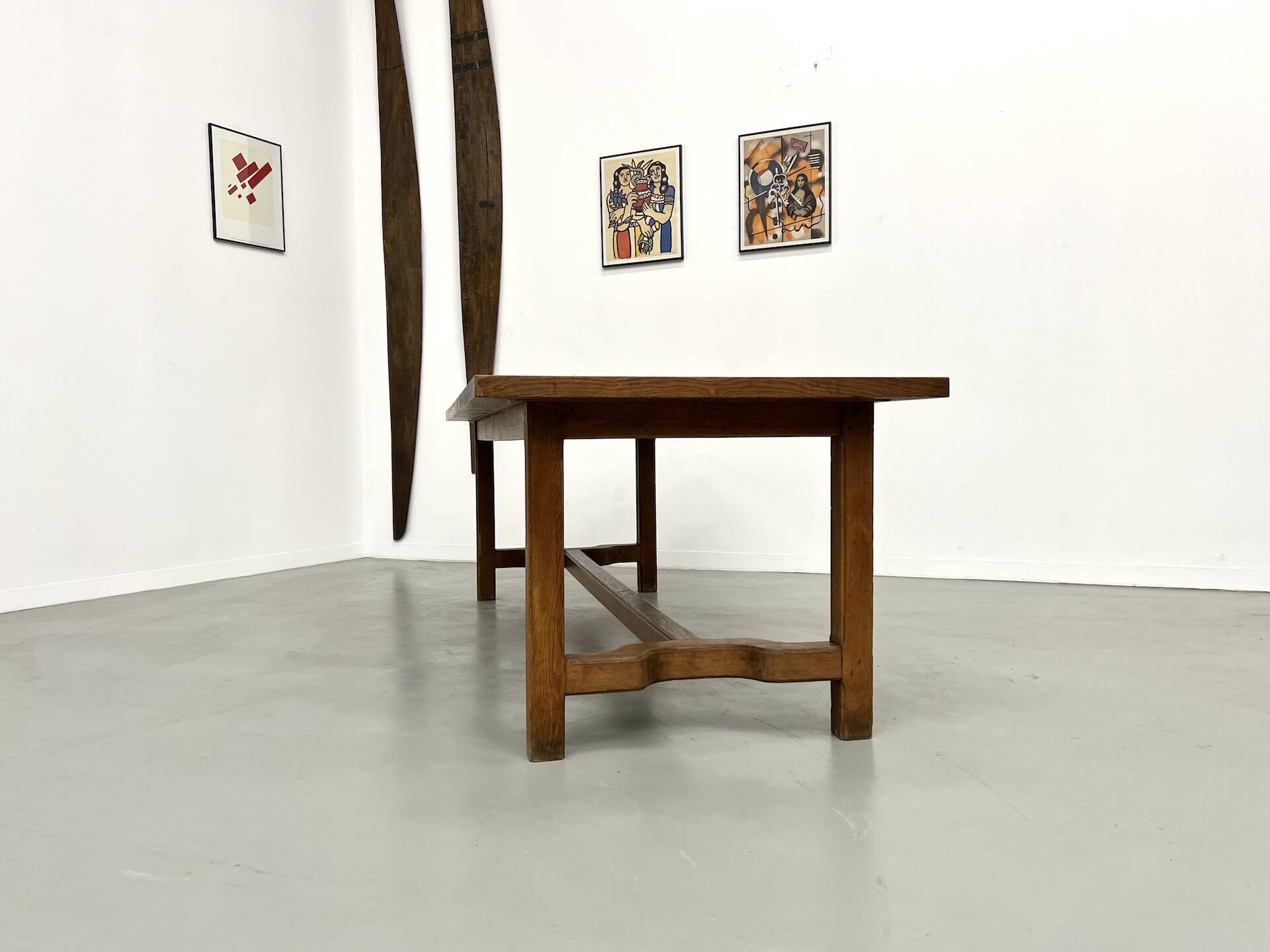 Oak farmhouse table, 1950s