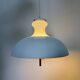 Vintage glass hanging lamp with metal shade minimalist design, 1970s