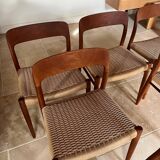 Lot de 6 chaises Niels Otto Moller n° 75 en teck
