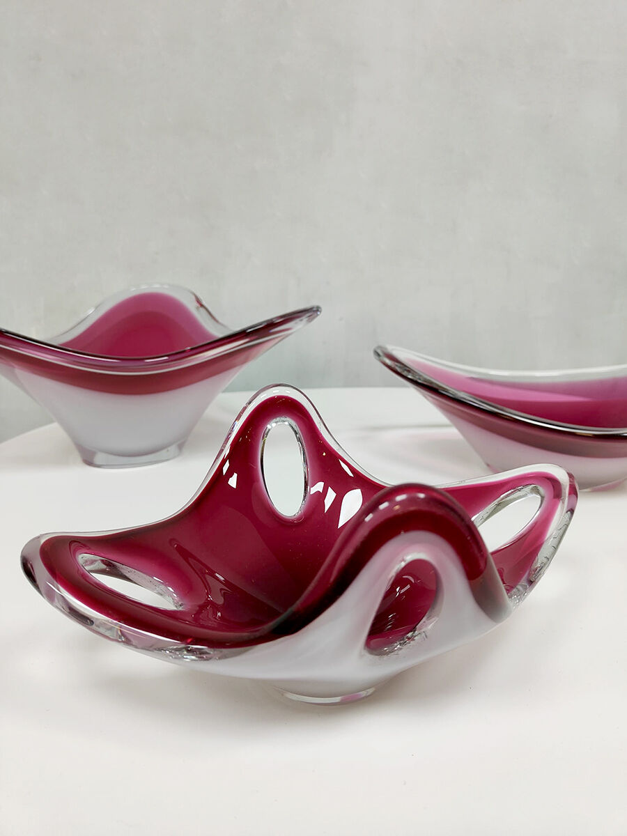 Flygsfors Coquille sculptural glass bowl object Paul Kedelv