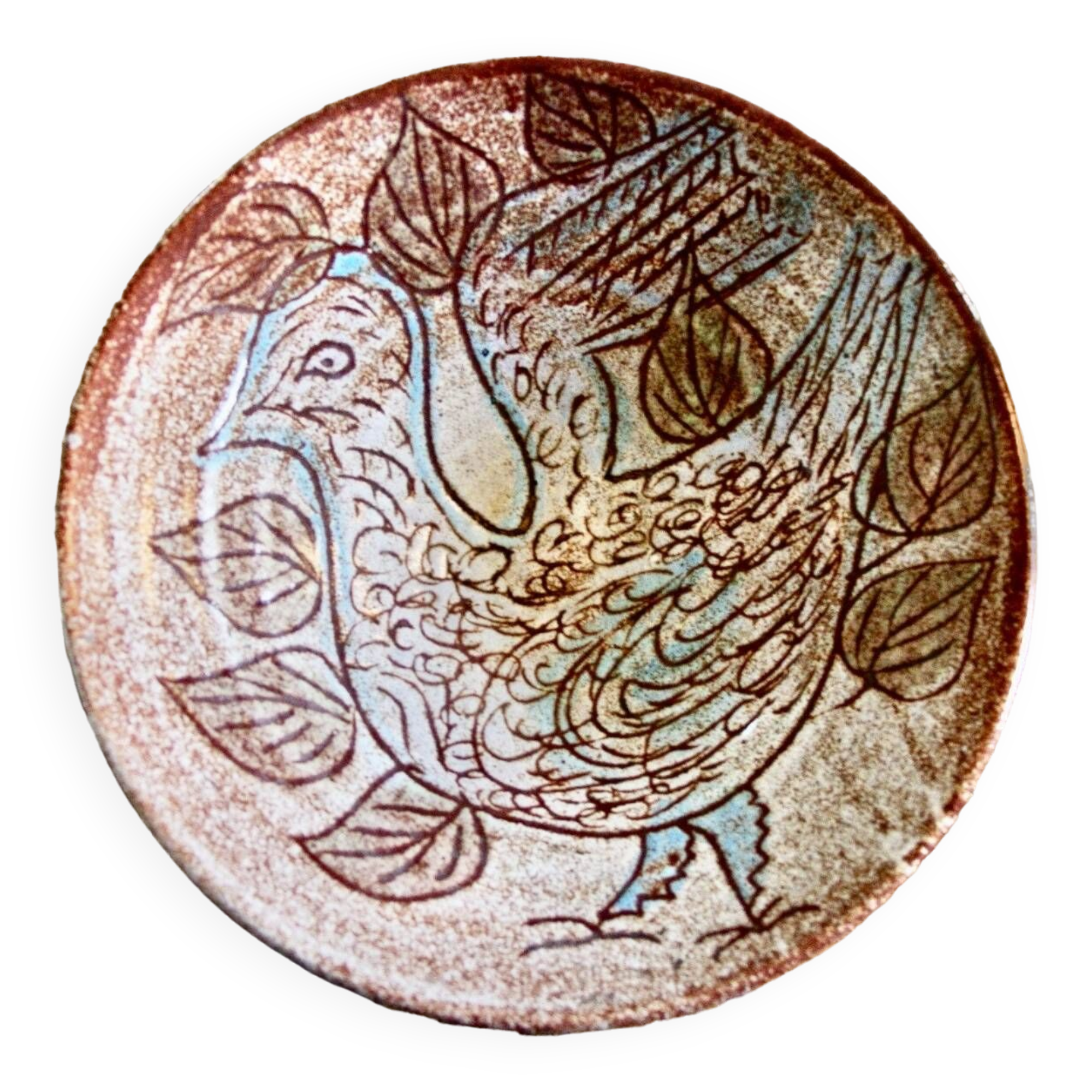 Large vintage ceramic 1950 signed accolay