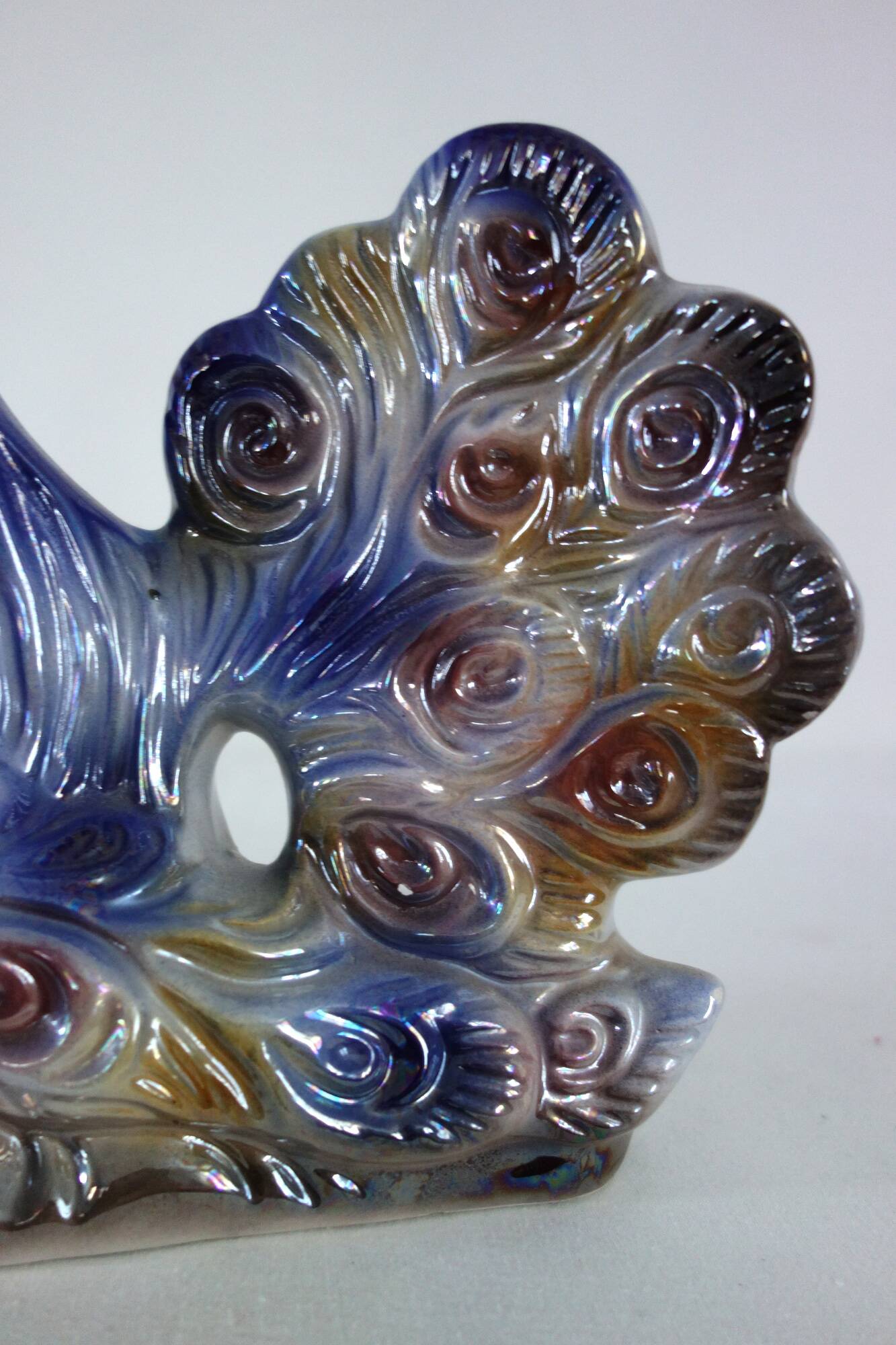 Italian ceramic sculpture 2 peacocks, 1960s