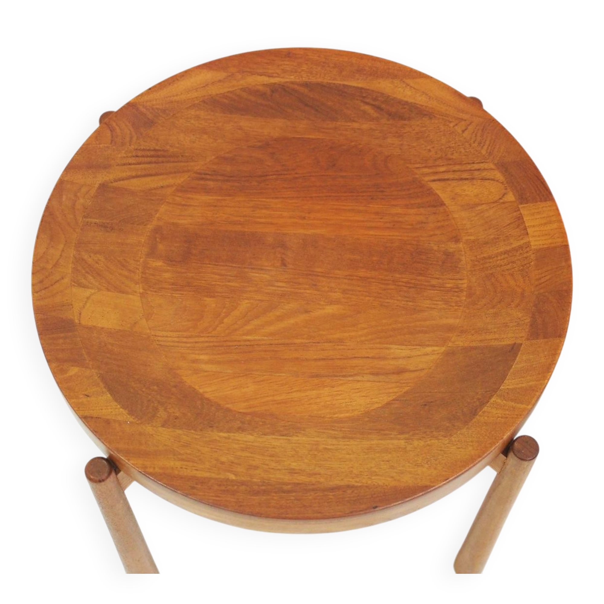 Pair of round teak side tables attributed to Jens Harald Quistgaard.