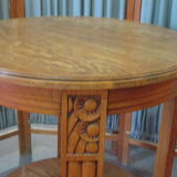 Oak art deco pedestal table