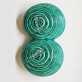 Double coupelle en céramique turquoise vallauris a m vintage