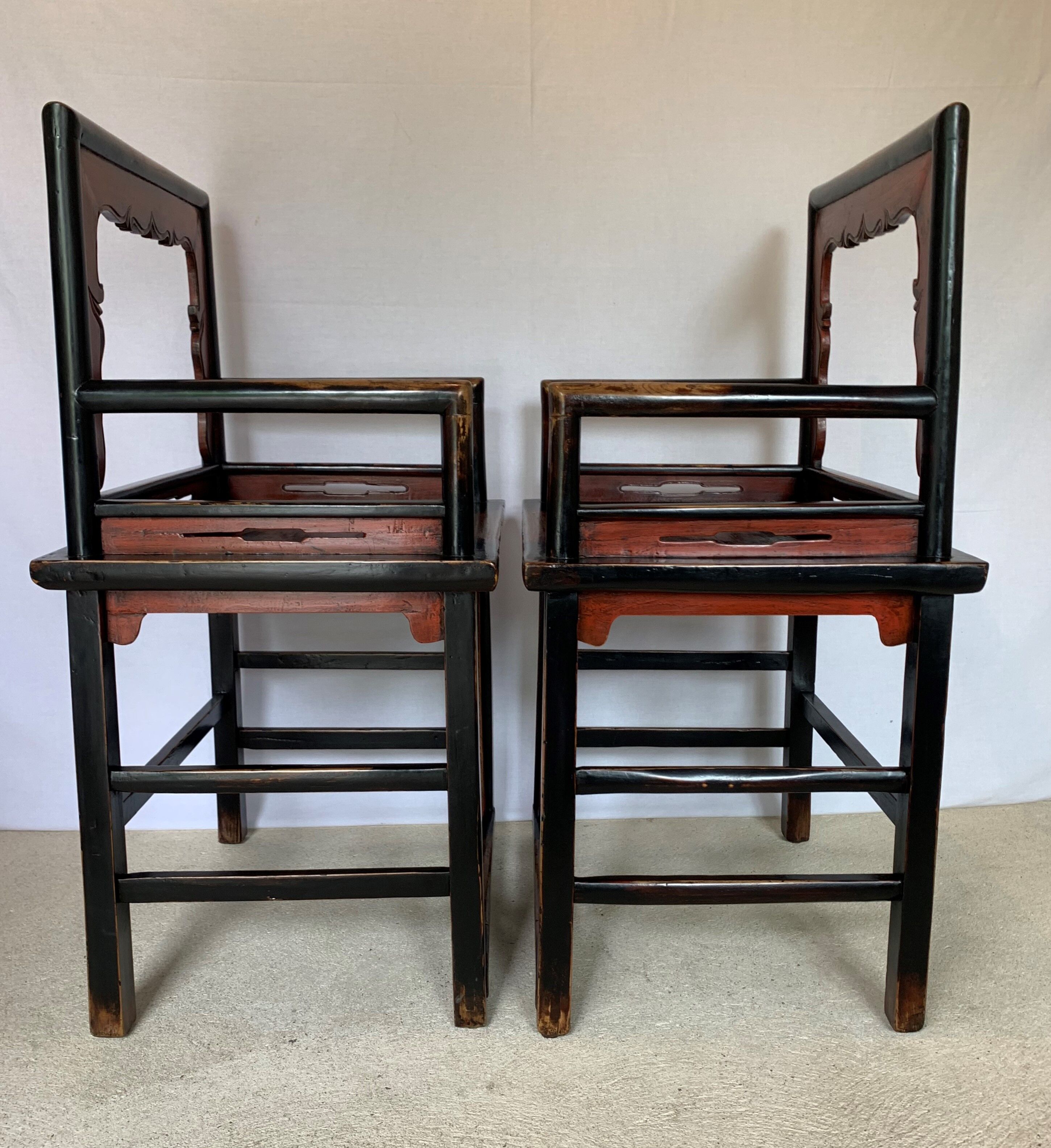 Pair of Chinese armchairs