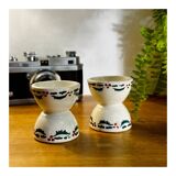 Set of 2 earthenware diabolo egg cups