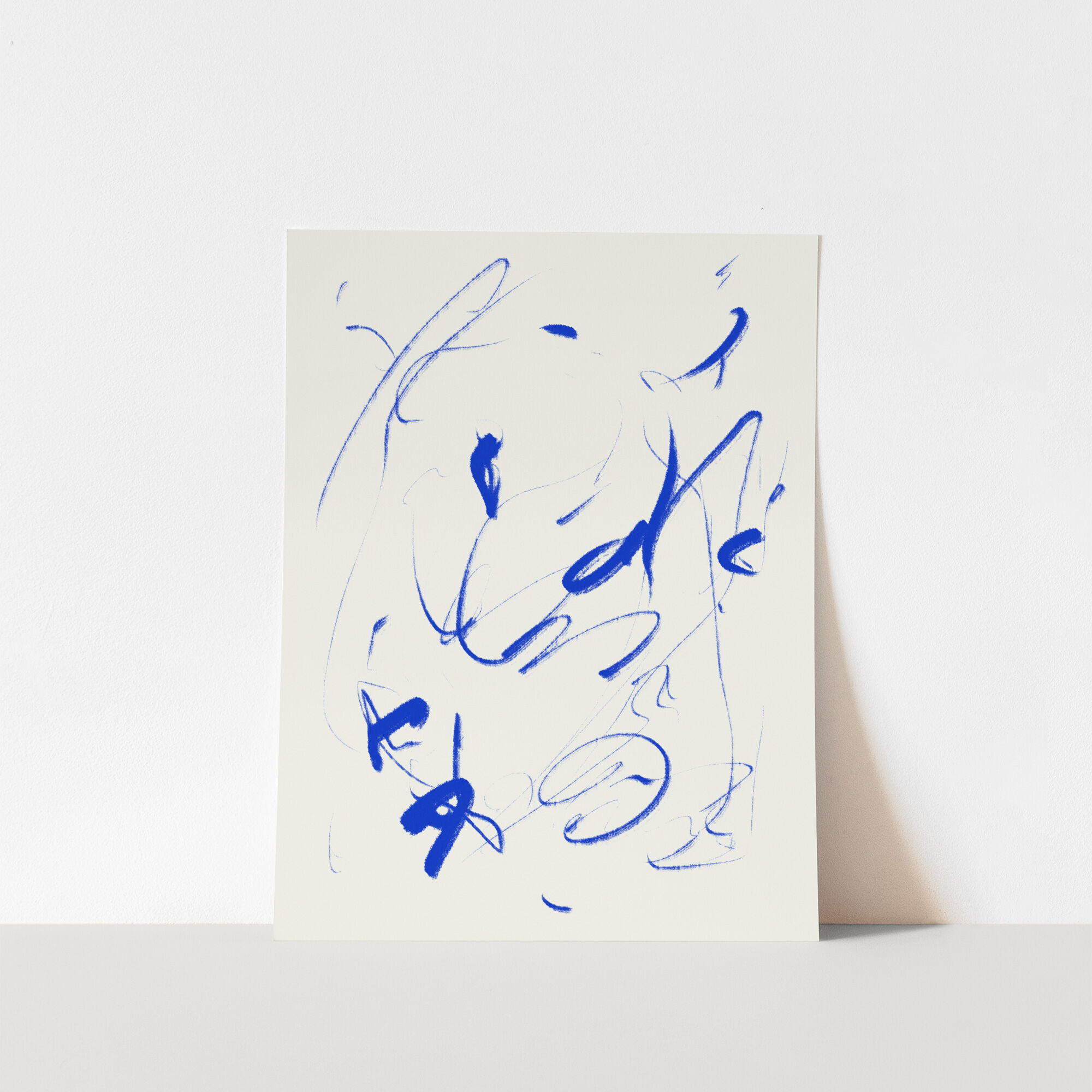Abstract blue painting giclee print