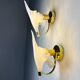 Pair of "Calla Lily" leaf-shaped wall sconces, Murano glass & gilt brass, circa 1970, Italy