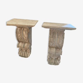 Ensemble de 2 consoles en bois