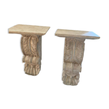 Set of 2 wooden consoles
