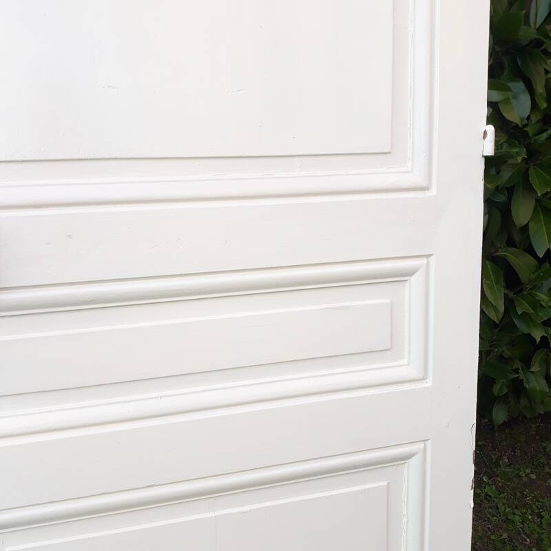 Communication door H218.5xL80cm, old panelled and moulded.