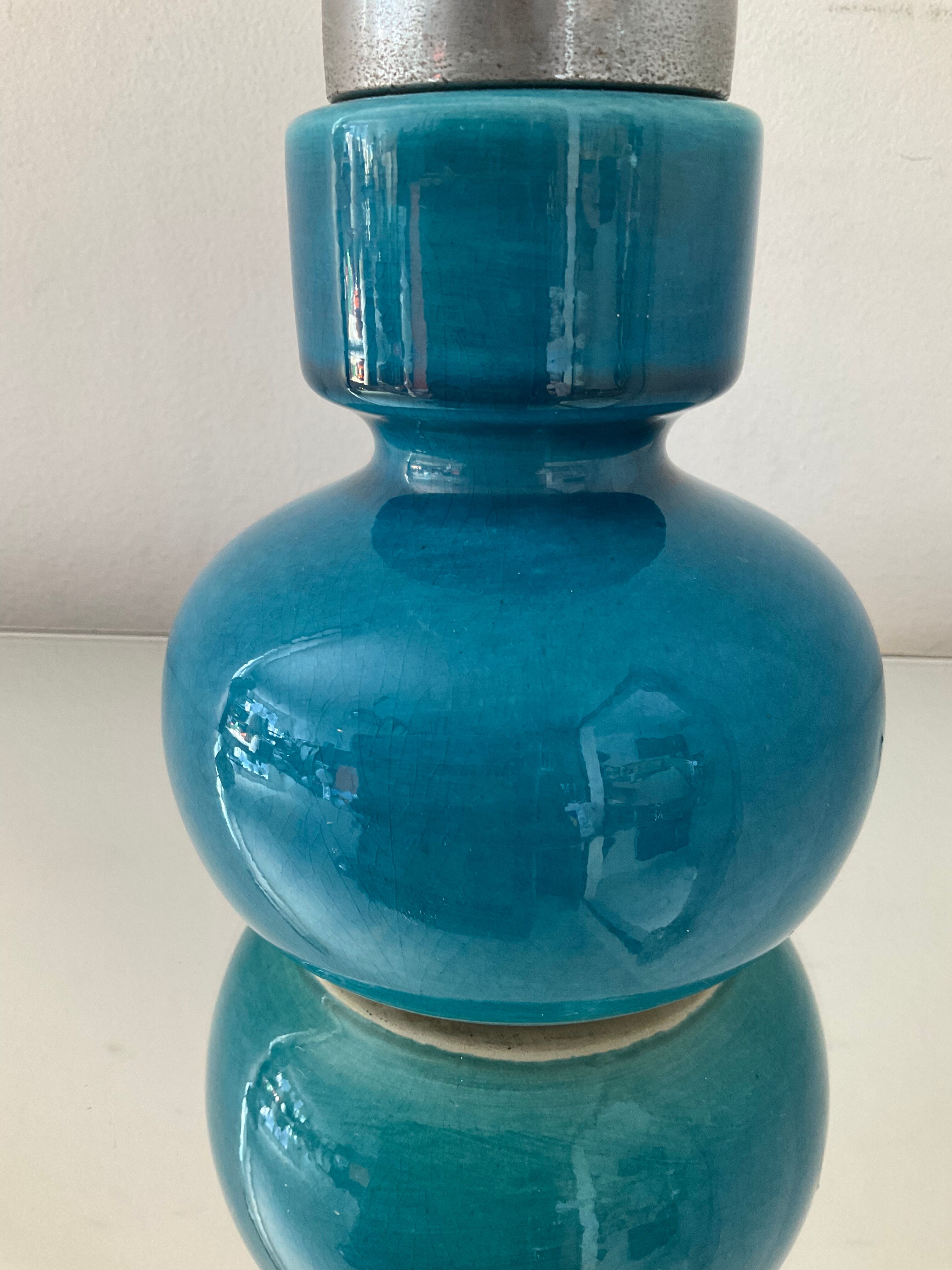 Vintage lamp of the 70s in ceramic and opaline