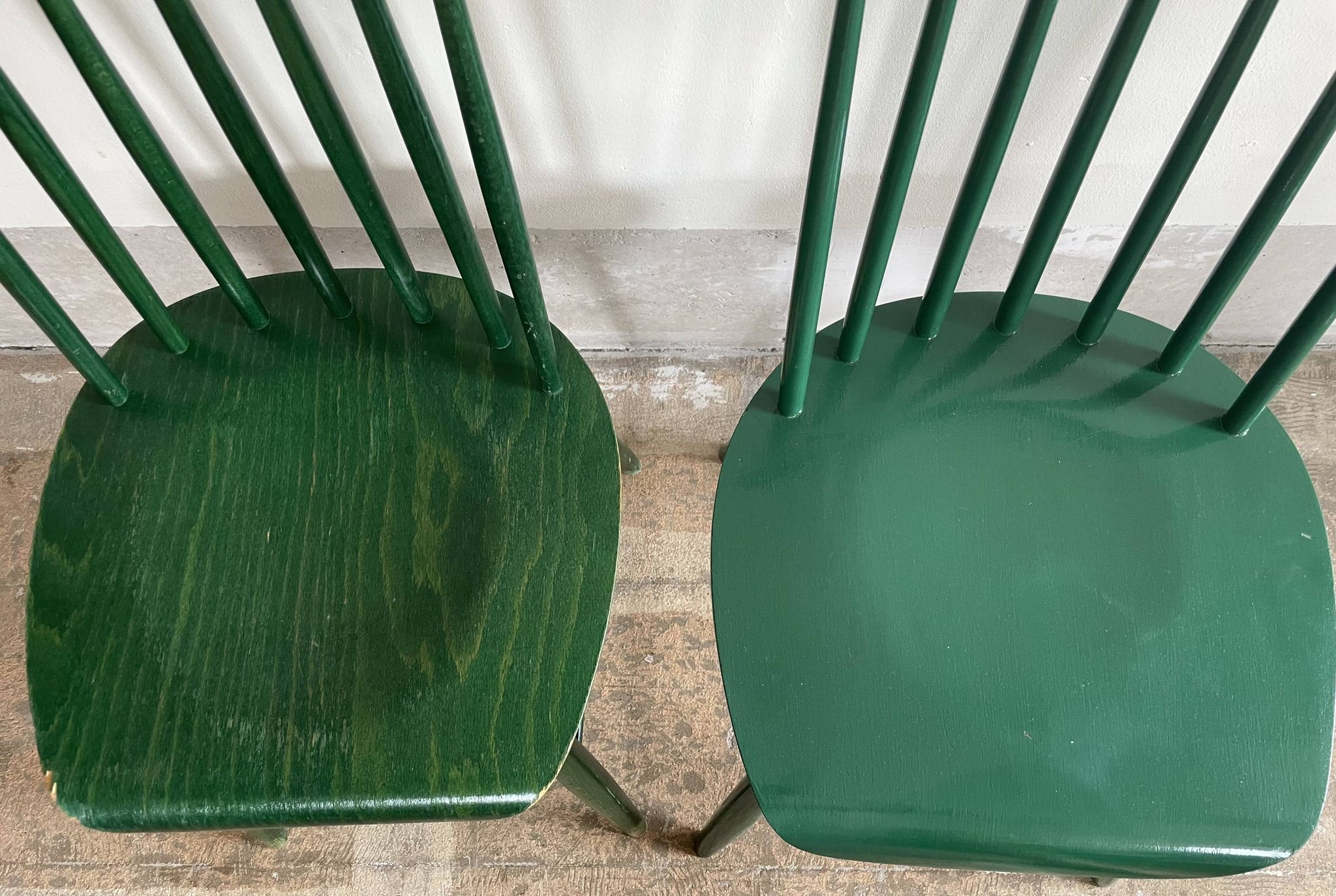 Cinq chaises Fanett vertes par Ilmari Tapiovaara pour Edsby-ken