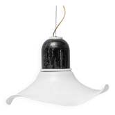 Lampe pendentif vintage en verre et métal – modernisme des années 1970