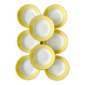 Lot de 8 assiettes creuses vintage Lunéville KG Jonquille