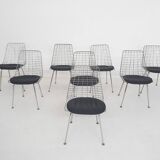 Set of 8 Mid-century wire chairs The Netherlands 1950's