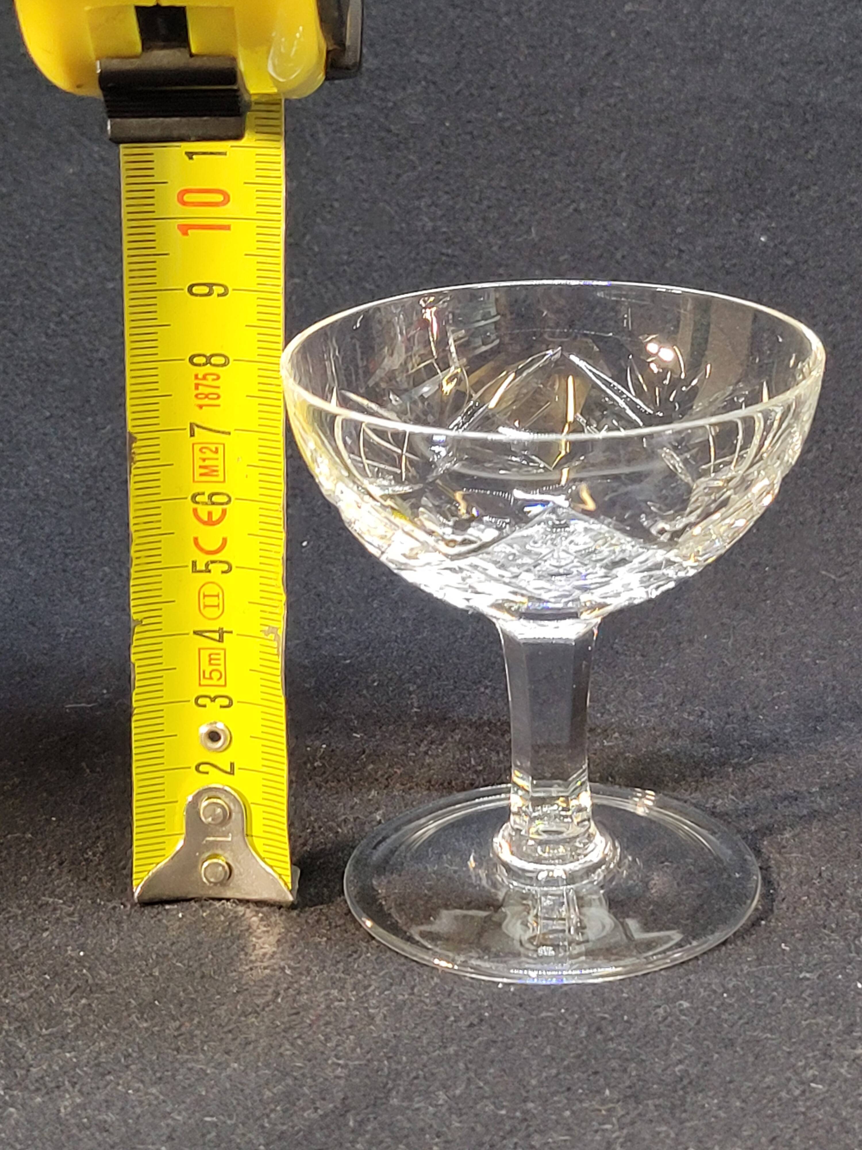 5 small cut crystal digestif cups